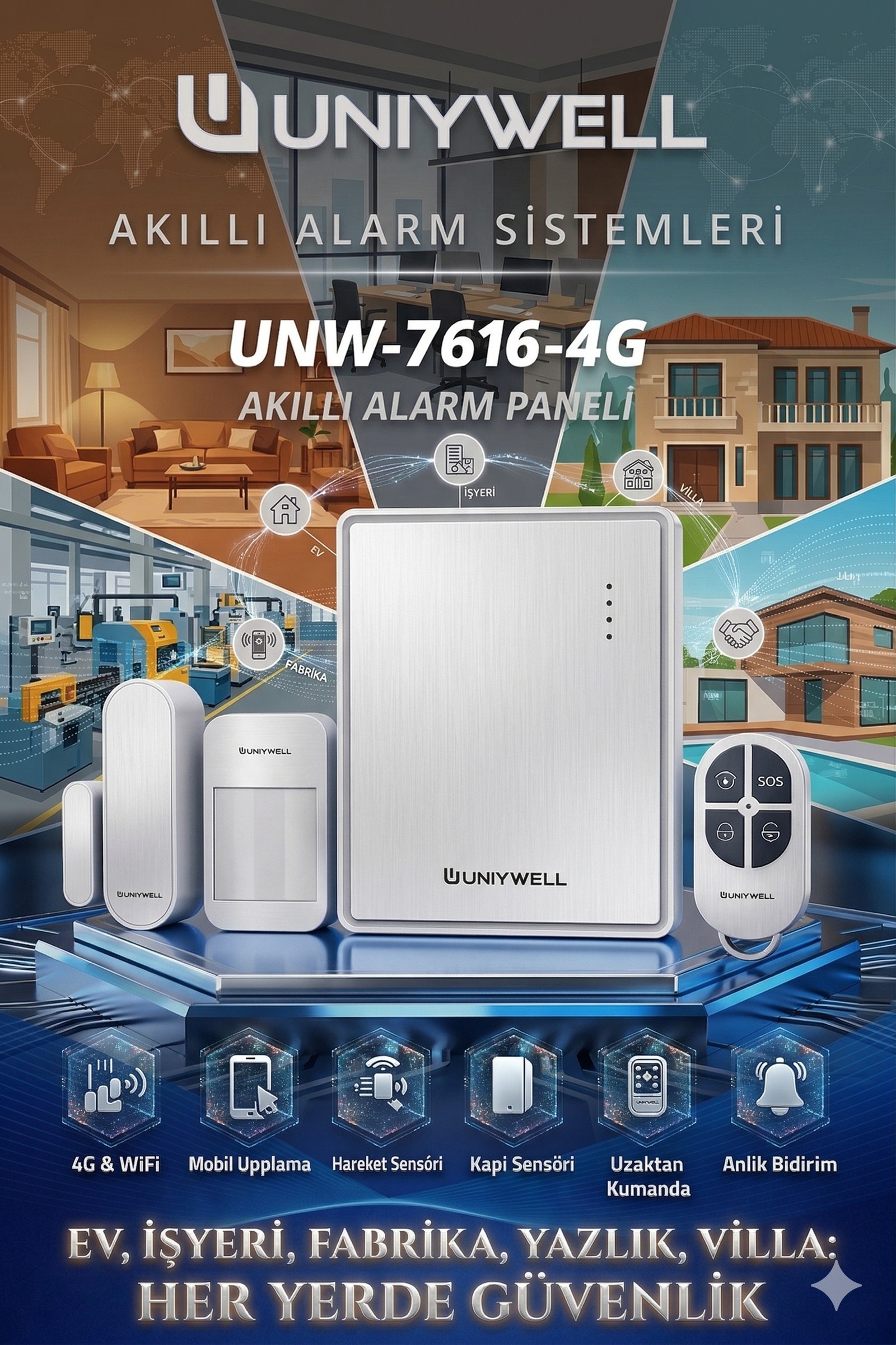 UNIYWELL 7616 AKILLI ALARM SET