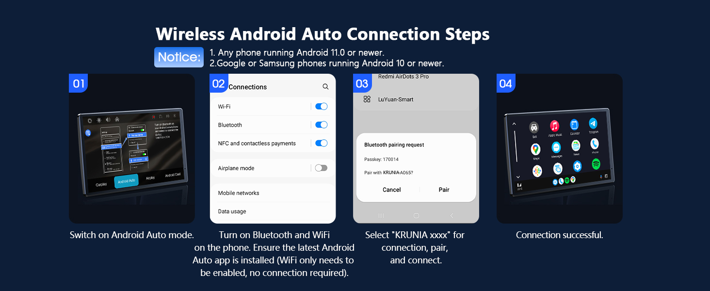 Kablosuz Android Auto Bağlantı Adımları