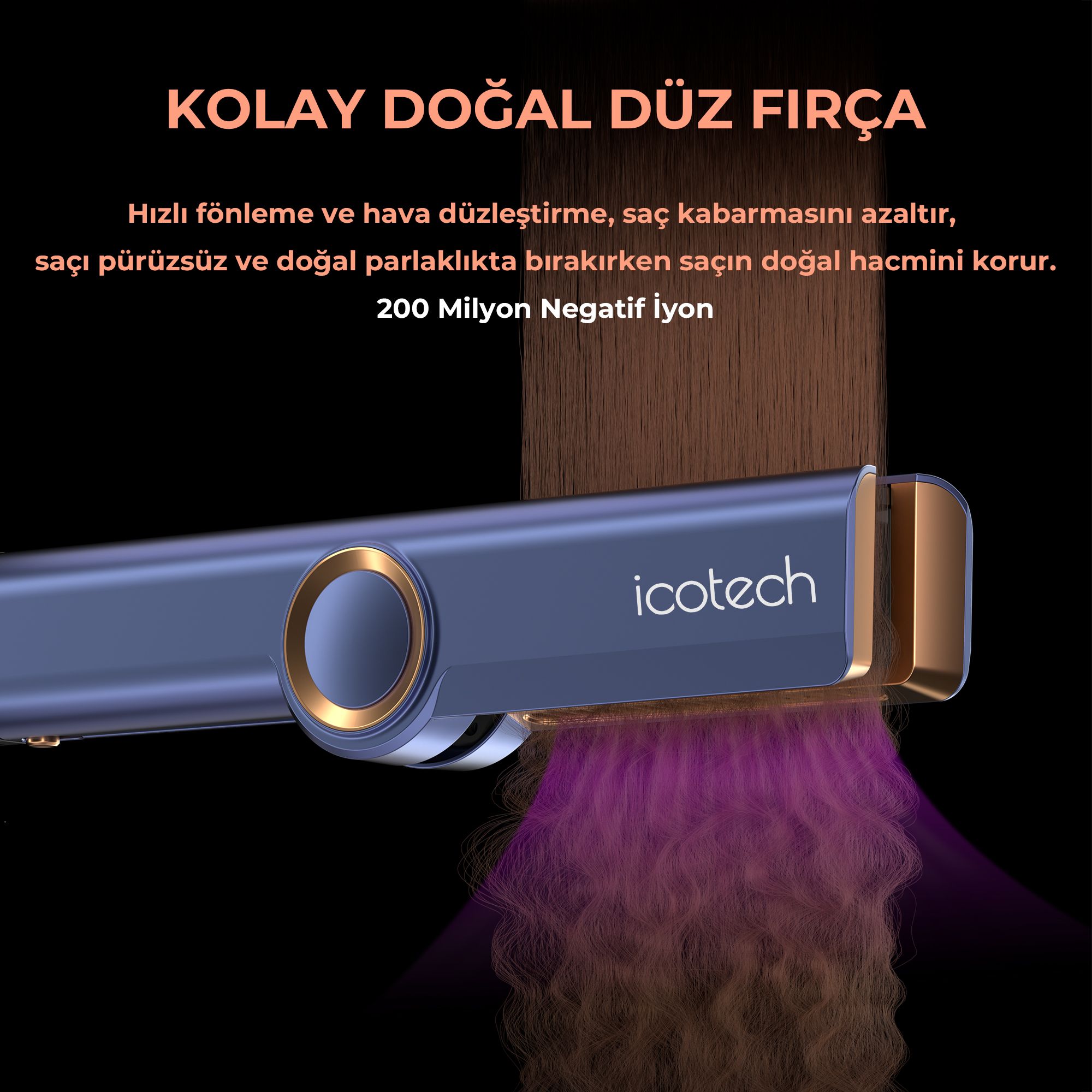 Icotech Hs50 Pro Airflow Saç Düzleştirici - Mavi