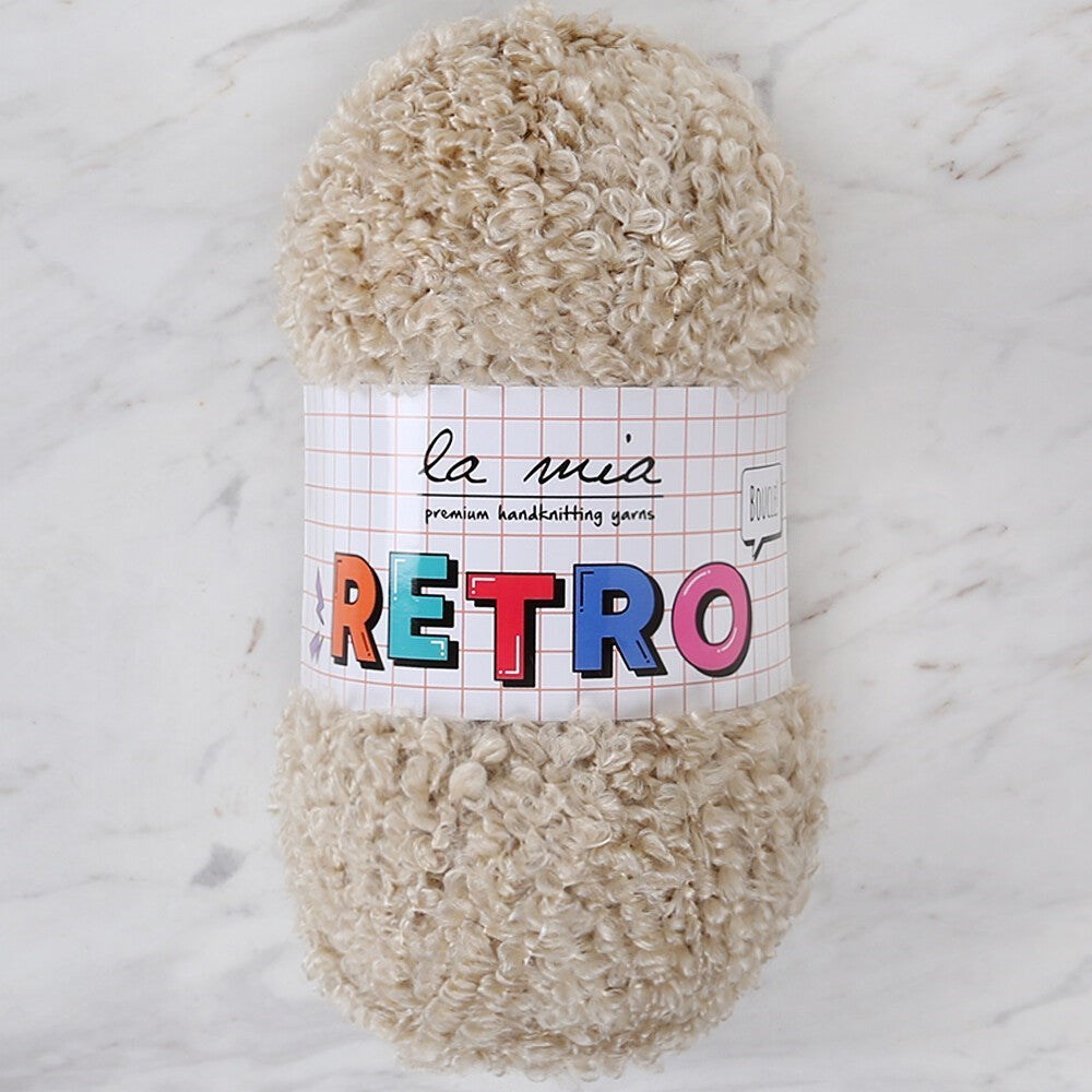 ANKAVERSE La Mia RETRO Bej El Örgü İpi yumak detayı