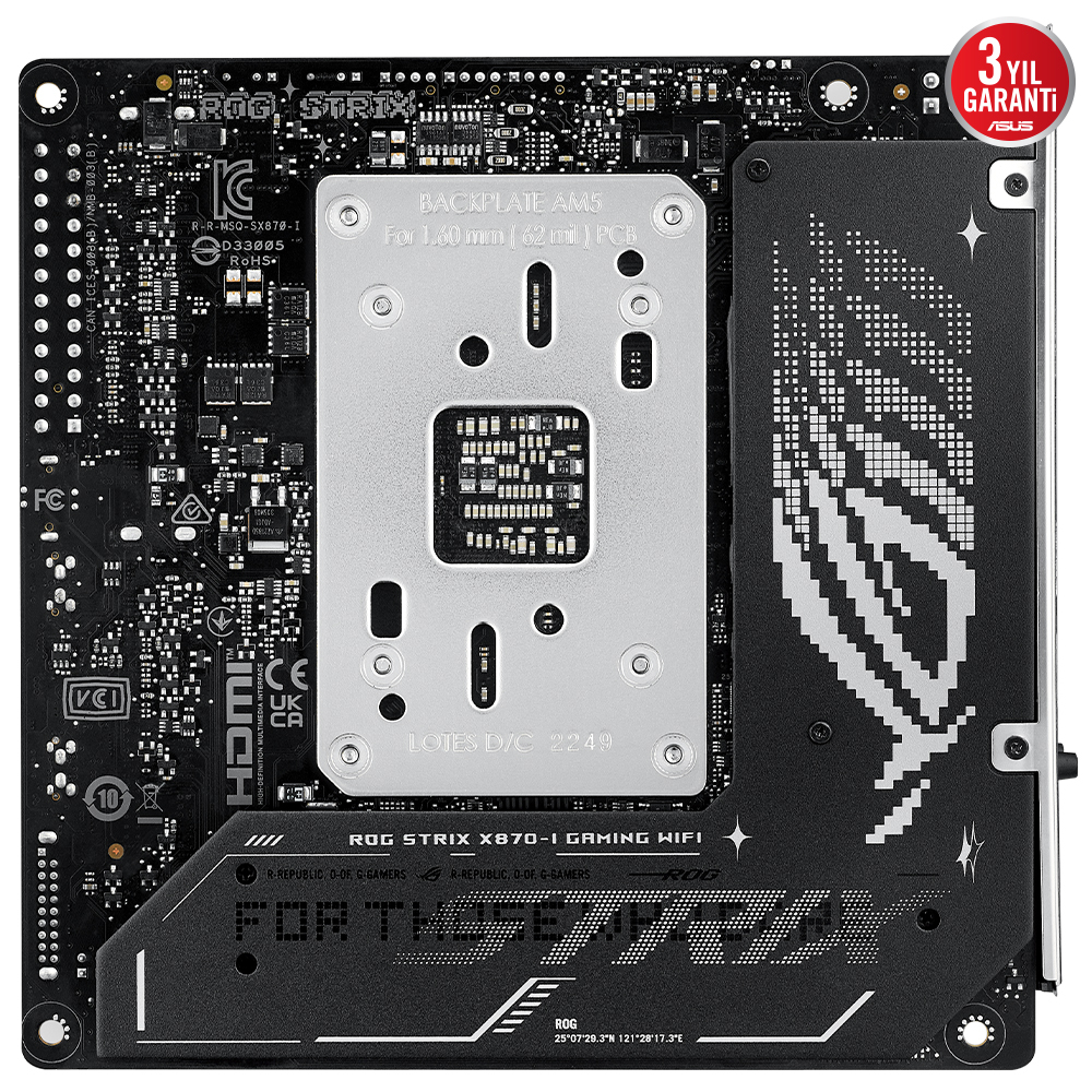 ASUS ROG STRIX X870-I GAMING WIFI AMD X870 AM5 DDR5 8400 Fiyatı
