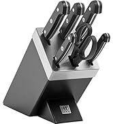 ZWILLING kendinden bilenen bıçak bloğu, 7 parça, siyah, özel paslanmaz bıçak ve makas.
