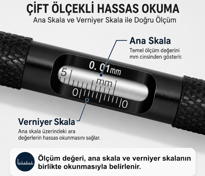 KC-05 ana skala ve verniyer skala yapısı