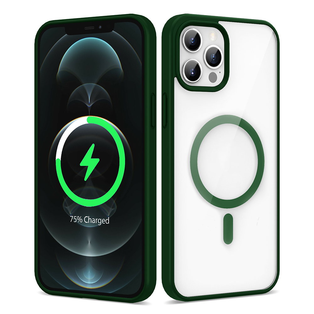 Apple iPhone 12 Pro Max Kılıf M-safe Wireless Şarj Özellikli Silikon Zore Ege Kapak - 6