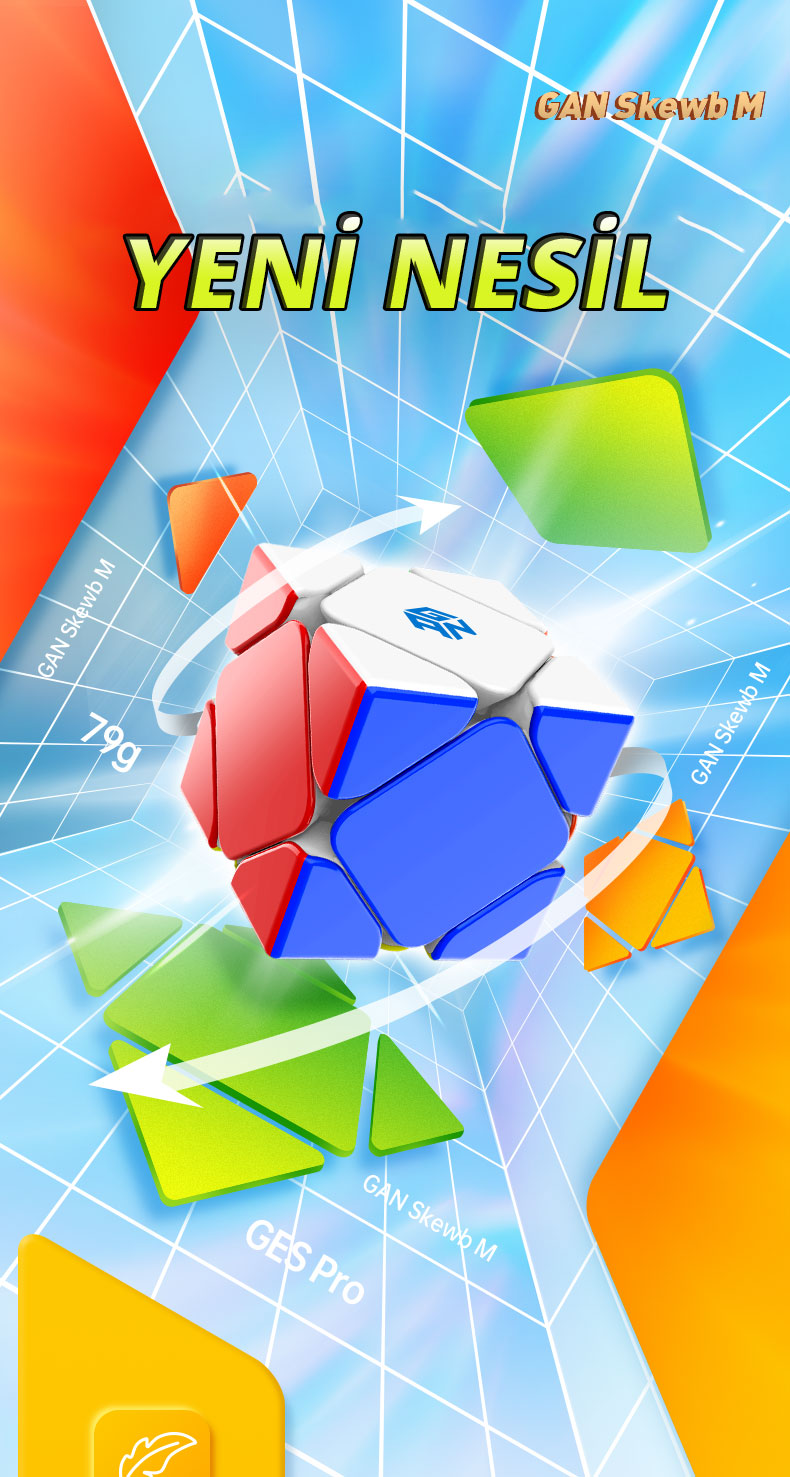Gan Skewb 8 Mıknatıs, Manyetik Hız Küpü Ges Pro 90° Köşe Fiyatı