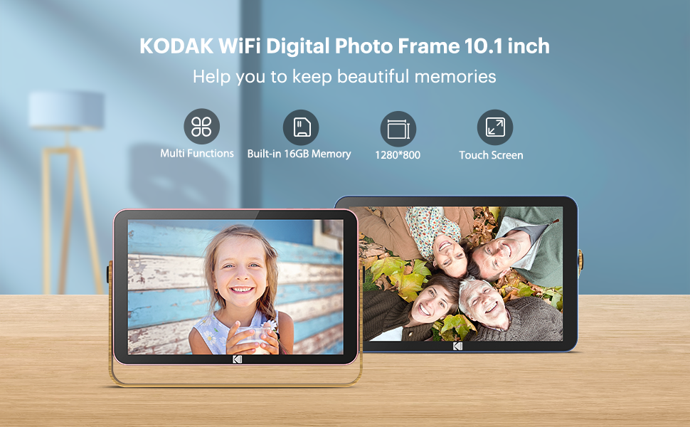 Kodak wifi fotoğraf çerçevesi 10,1 inç ekran tüm akıllı telefonlar için
