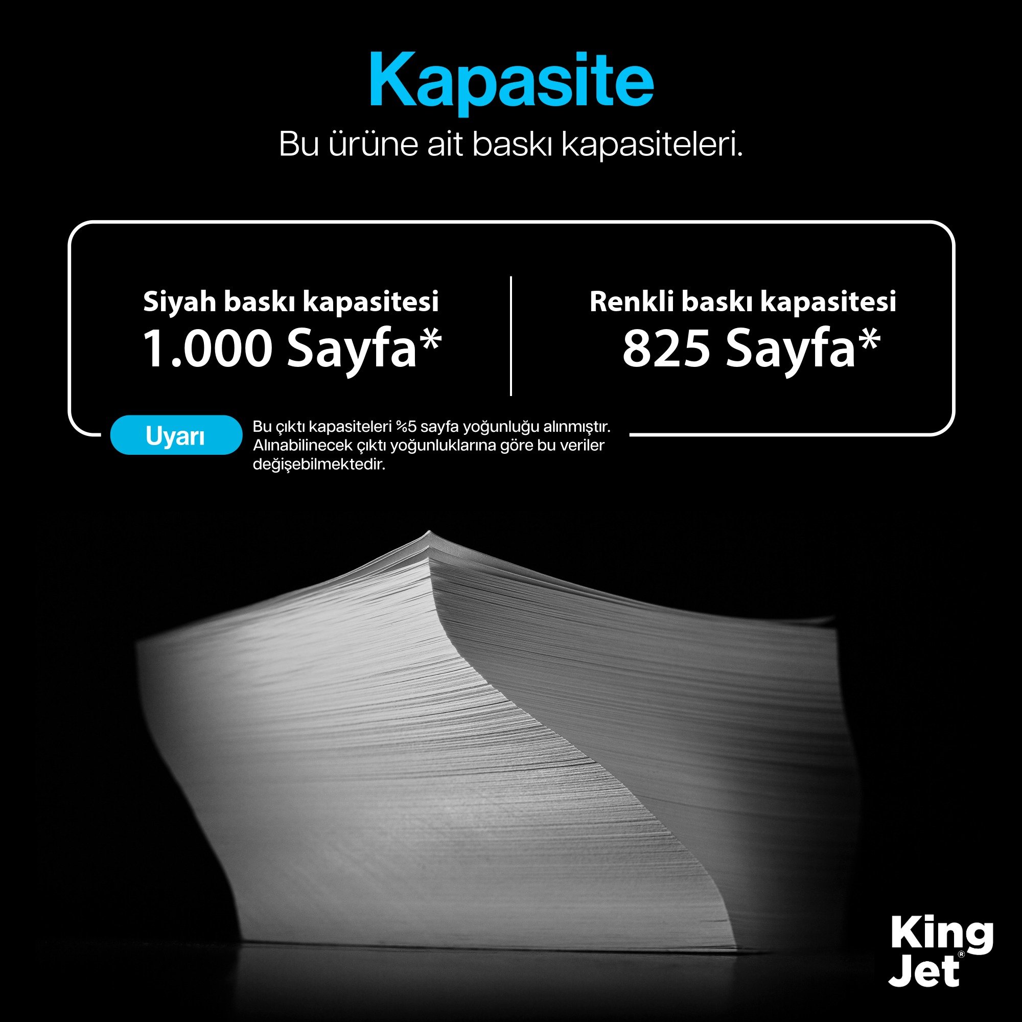 KingJET 932XL Baskı Kapasite Tablosu - Yüksek Sayfa Vurgusu