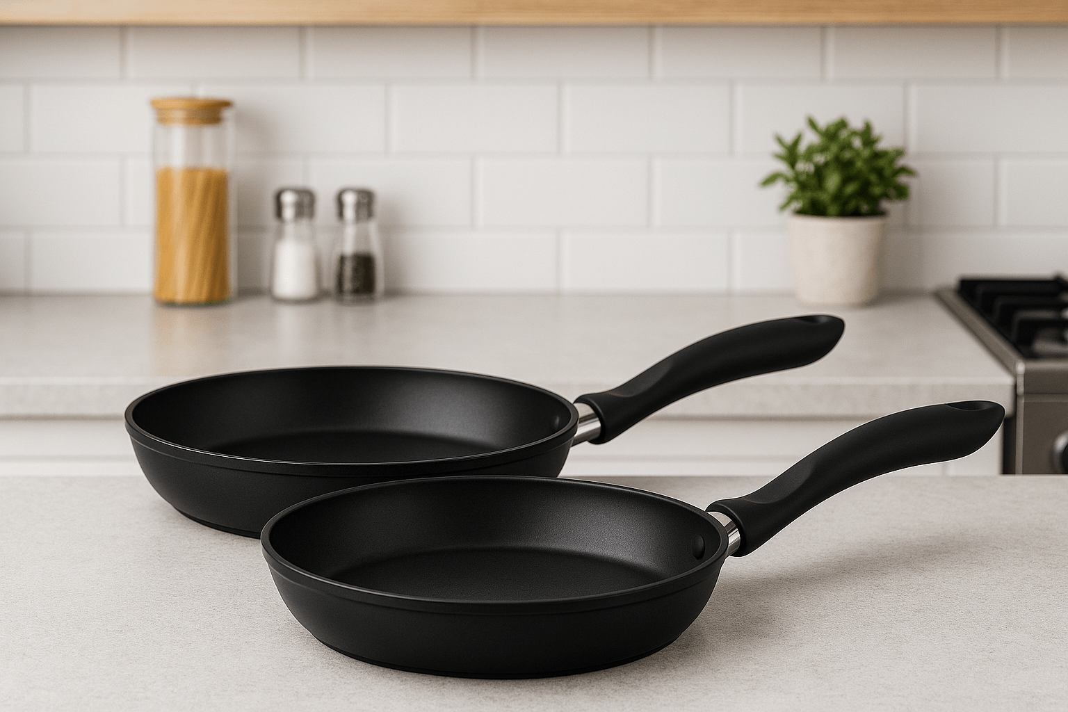 Titanyum Siyah Teflon ve Çelik Tava