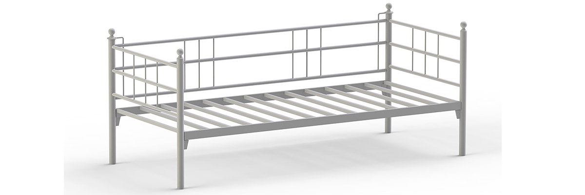 Soho Daybed Tek Kişilik Beyaz Sedir Metal Karyola