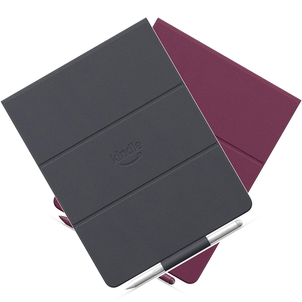 Amazon Kindle Scribe (2025 – 3. Nesil) için Premium Deri Manyetik Kılıf – Graphite ve Fig renk seçenekleriyle standlı koruyucu kapak