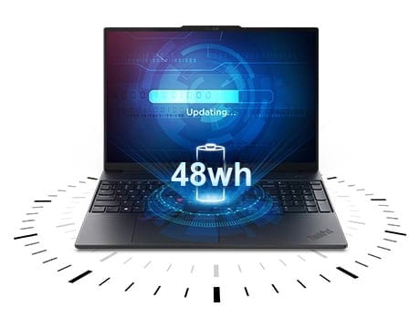 Lenovo ThinkPad E16 Gen 3 (16” Intel) dizüstü bilgisayar, en yoğun günlerinize ayak uydurmak için hızlı şarj desteğiyle efsanevi pil ömrü sunuyor.