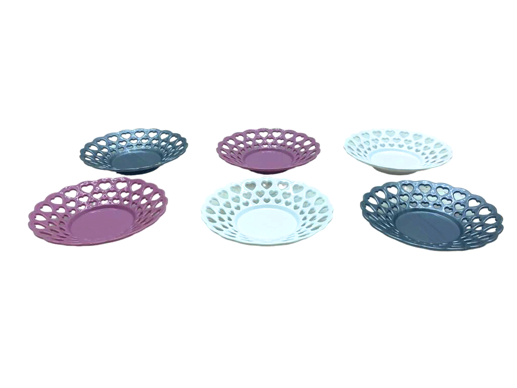 ANKAVERSE® 6 parça renkli plastik çay tabak seti