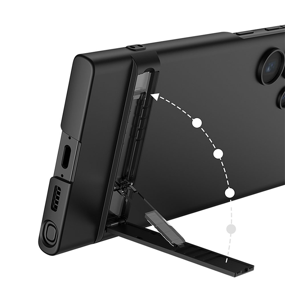 Galaxy S23 Ultra Kılıf Zore Kamera Korumalı Dikey Standlı Ays Kapak - 2