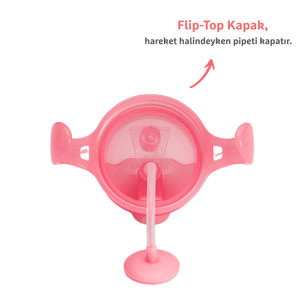 Munchkin Tıklama Kilitli Uçlu Pipetli Alıştırma Bardağı, 6AY+, 207ML, Pembe, 1 Adet görsel