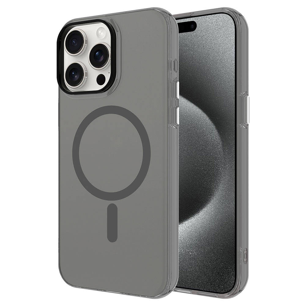 Apple iPhone 15 Pro Max Kılıf Zore M-safe Şarj Özellikli Buzlu Transparan C-Pro Sert Kapak - 5