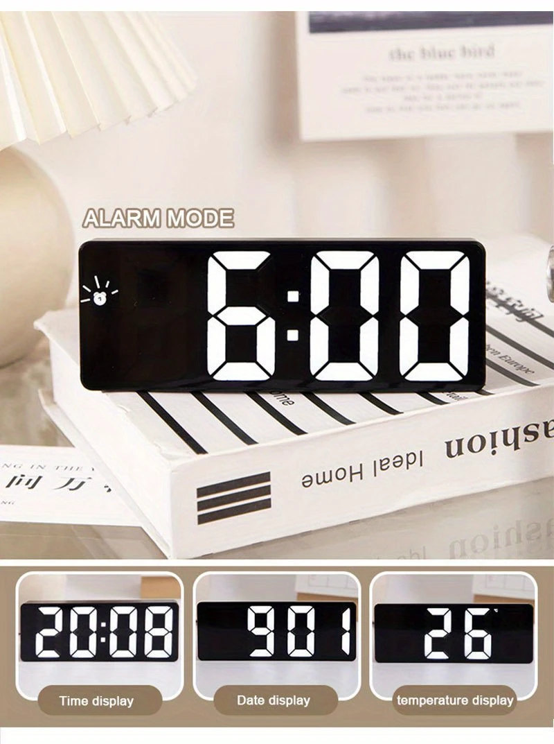 led ayna masa dijital alarm uyku zamanı masaüstü elektronik masa saatleri masa ayrıntılar 3