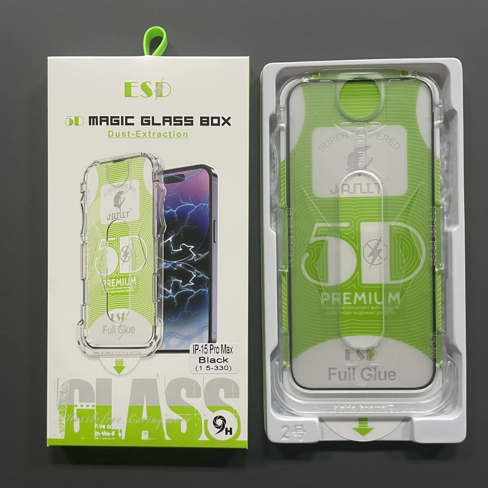 En iyi kalite OEM 5D Janit esd sihirli kutu cam ekran koruyucu kurulum aracı samsung s24 için iPhone 15 Pro Max