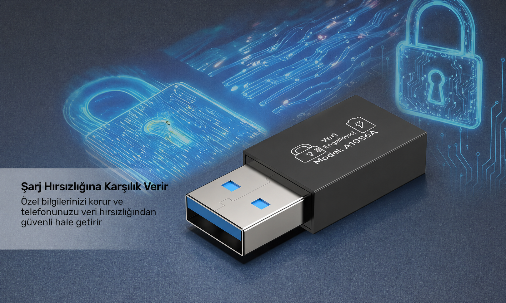 Unitek DataShield USB-A Veri Engelleyici Adaptör