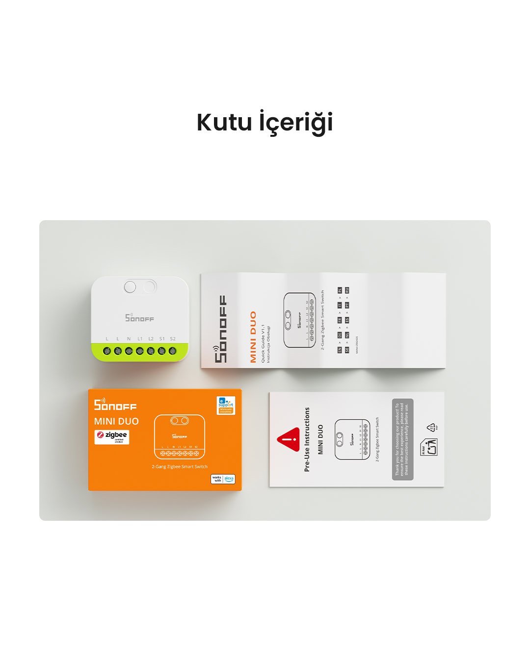 SONOFF Mini-ZB2GS Duo ZigBee 2 Kanallı Akıllı Röle