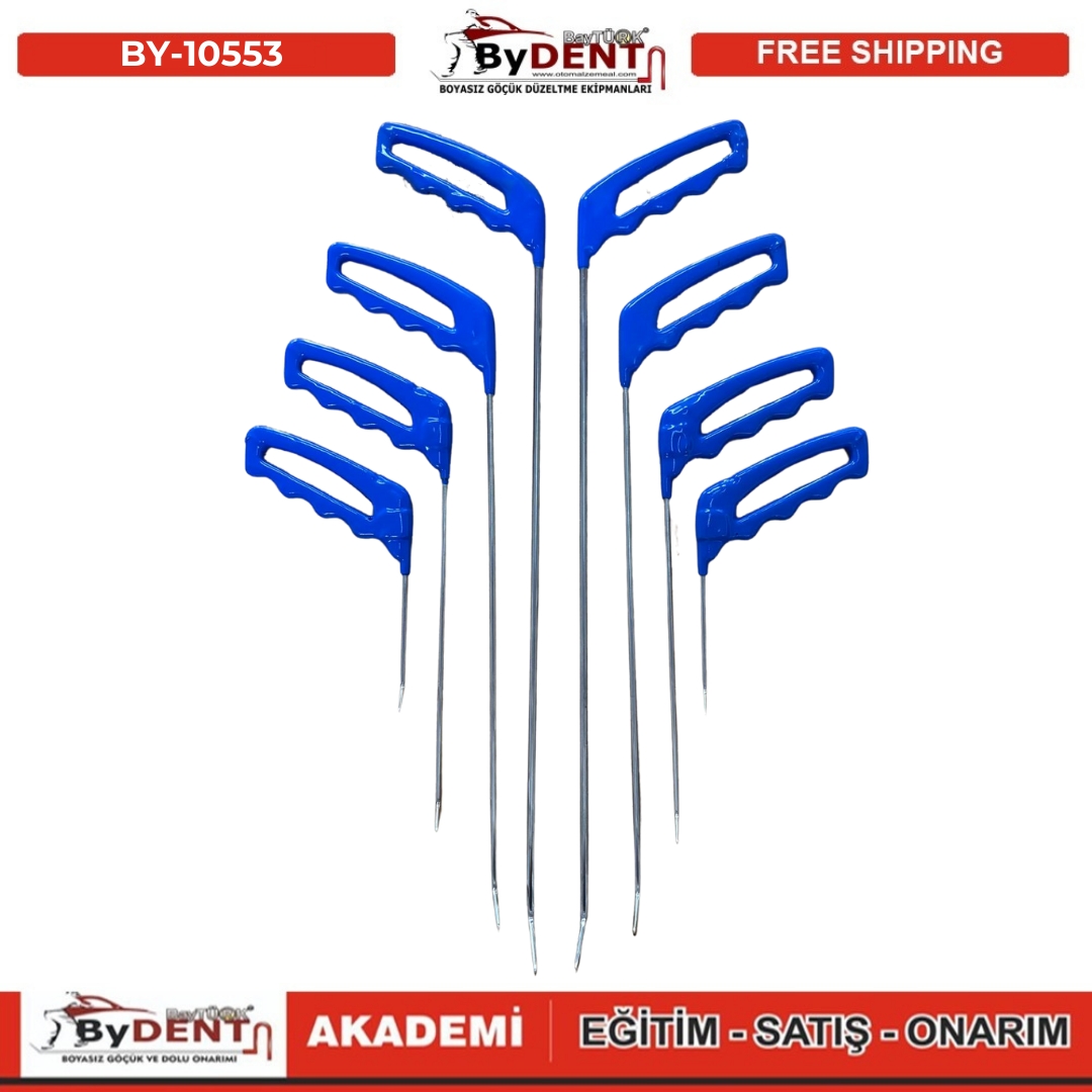 pdr, tools, göçük, düzeltme, kuşak arası, boyasız göçük, boyasız göçük düzeltme, pdr tools, otomalzemeal, bydent, göçük düzeltme ekipmanı,
