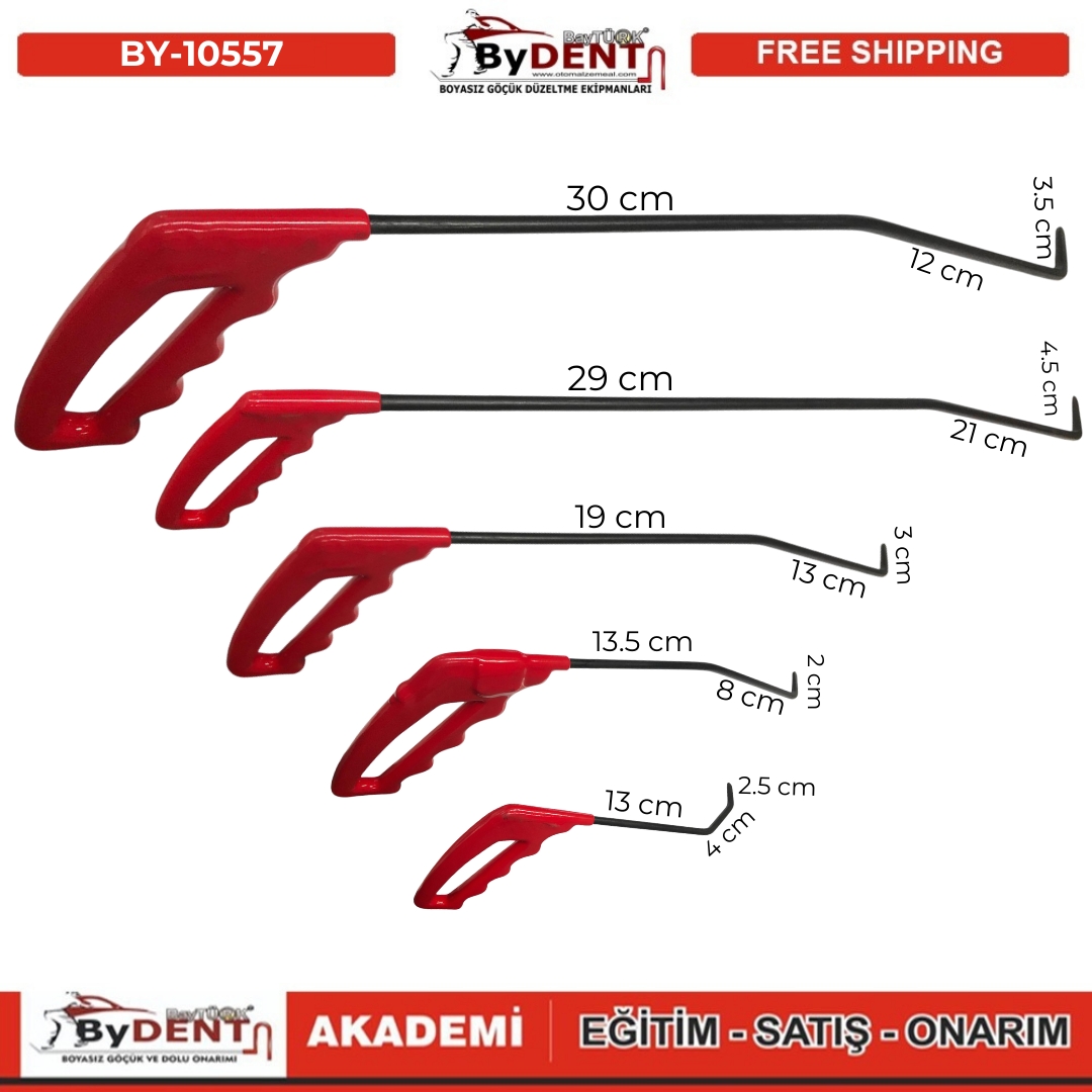 pdr, tools, göçük, düzeltme, kuşak arası, boyasız göçük, boyasız göçük düzeltme, pdr tools, otomalzemeal, bydent, göçük düzeltme ekipmanı,