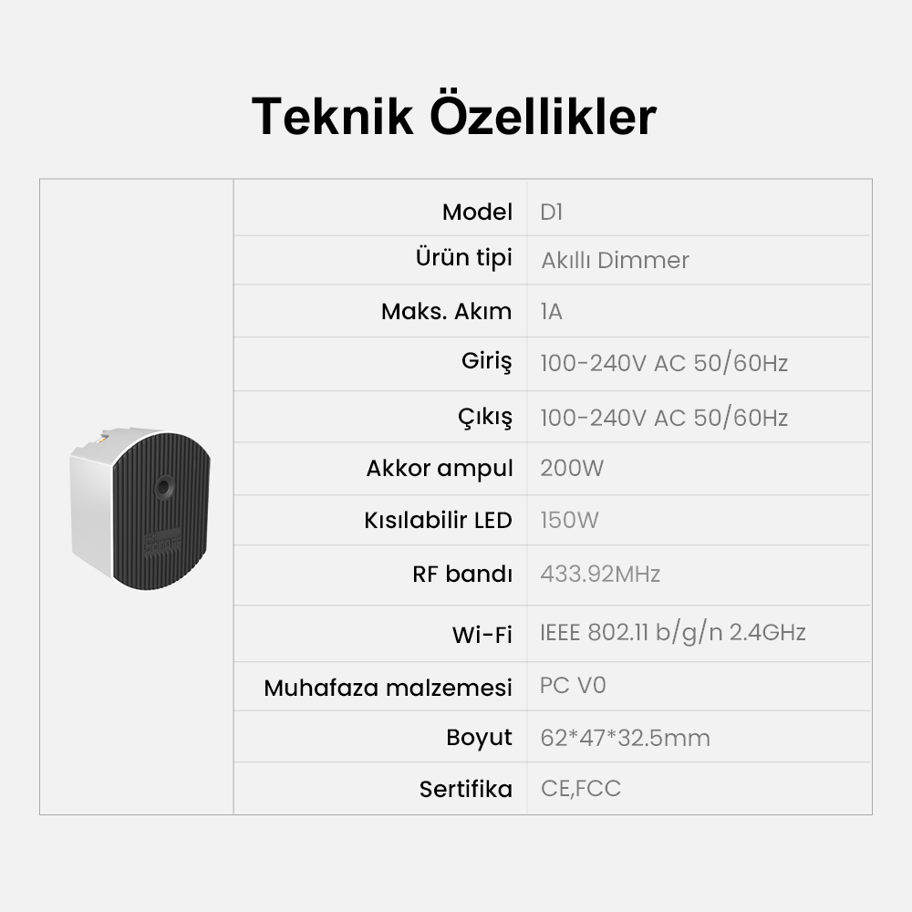 SONOFF D1 Dimmer Akıllı Röle