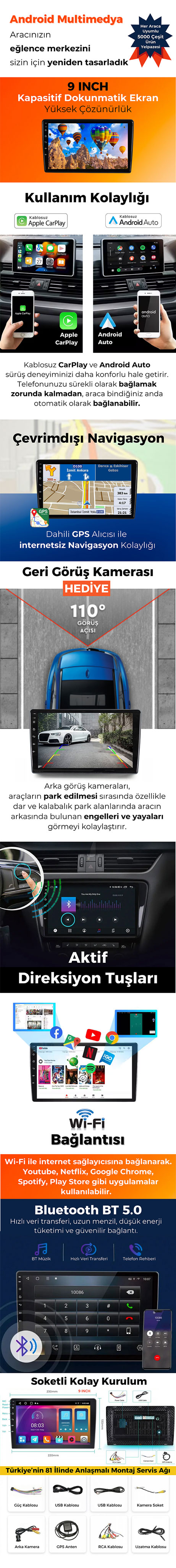 Araç Multimedya Ekran - Double Teyp - Android Teyp