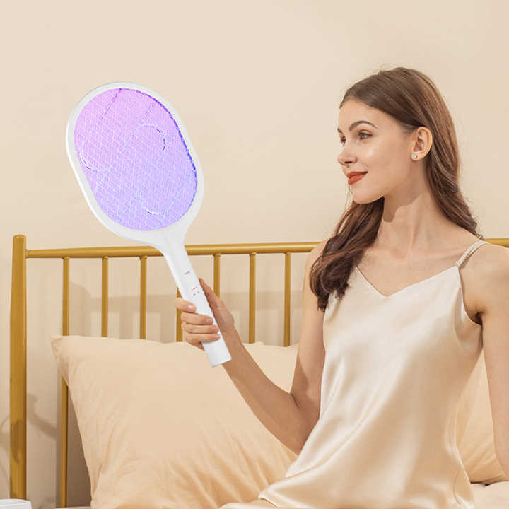 Sıcak satış 2-in-1 elektrikli Fly böcek raket USB şarj edilebilir sivrisinek kovucu Swatter yarasa elektrikli Fly Swatter için kapalı