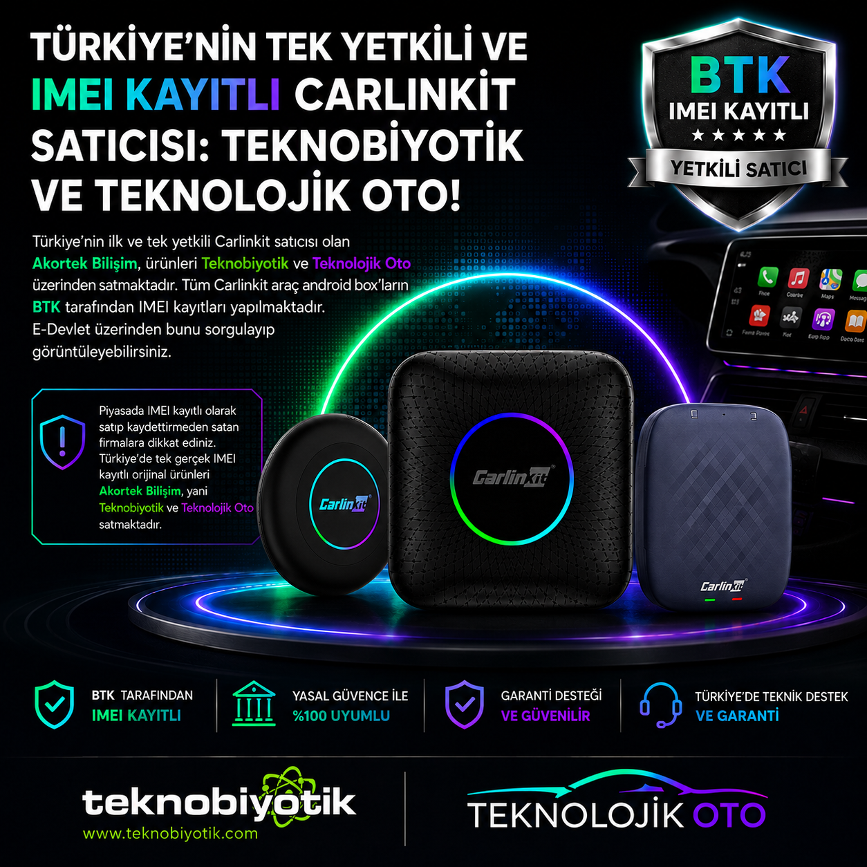 Carlinkit Tbox Max Ambient Android 13.0 Carplay 8 GB RAM 128 Fiyatı