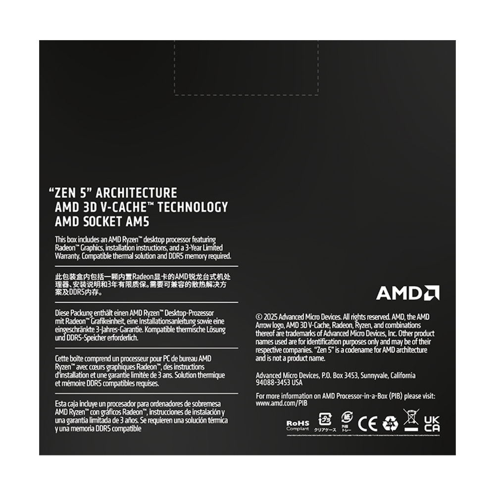 AMD RYZEN 9 9950X3D2 Dual Edition 4.30GHZ BOXWOF