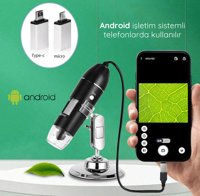 1600x mikroskop akıllı telefon