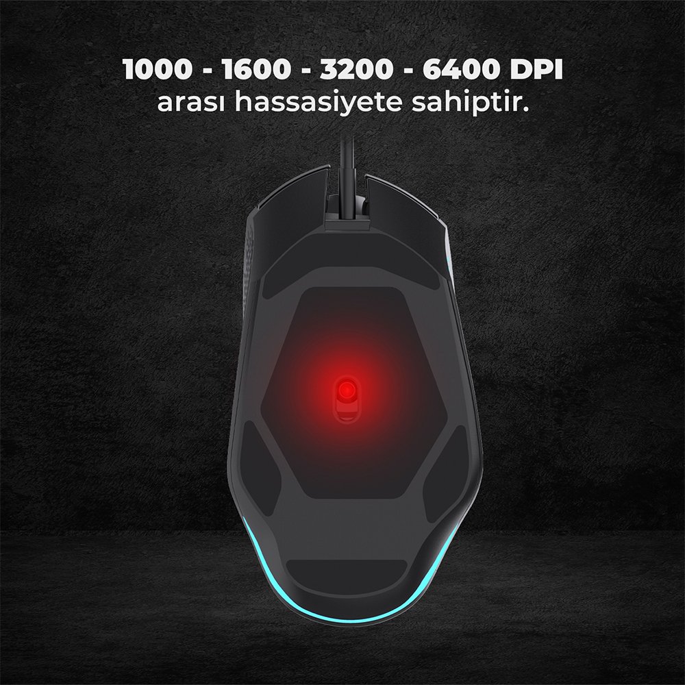 Lenovo Lecoo MG1101 6400 DPI 7 Tuşlu Kablolu RGB Led Aydınlatmalı Mouse