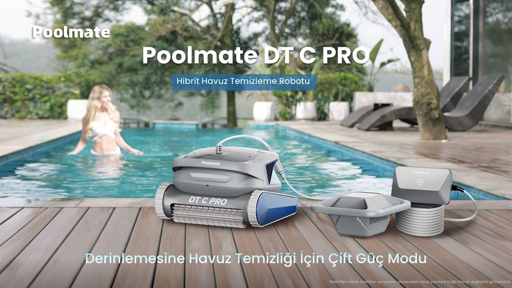 Chasing DTC Pro hibrit havuz robotu 13 x 6 metreye kadar havuzlarda zemin duvar su hattı temizliği