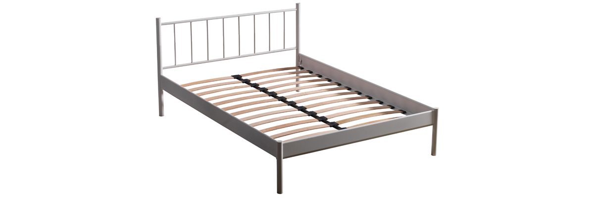 falez-s çift kişilik ferforje metal karyola-beyaz