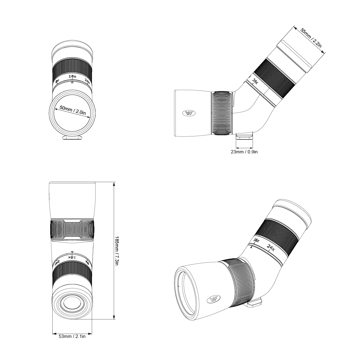 SCSS-10 Paragon 8-24x50ED Mini Boyutlar(1)