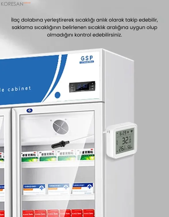 tuya zigbee ıp67 ekranlı ısı nem ölçer – harici prob – tm178 ilaç dolabı sıcaklık takibi ve harici prob ölçümü