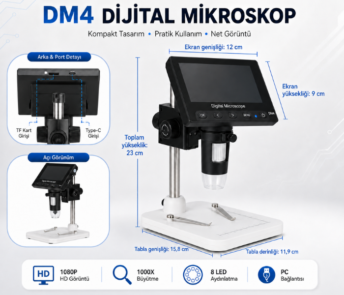 SD kartlı mikroskop