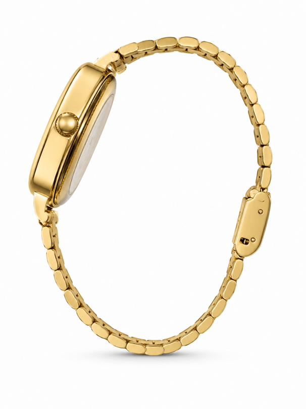 Classic Time Gold Metalik saatin yandan kasa ve kordon görünümü