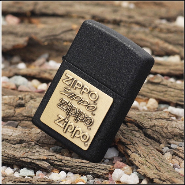Zippo Brass Emblem Black Crackle 362 | ZippoStore.vn