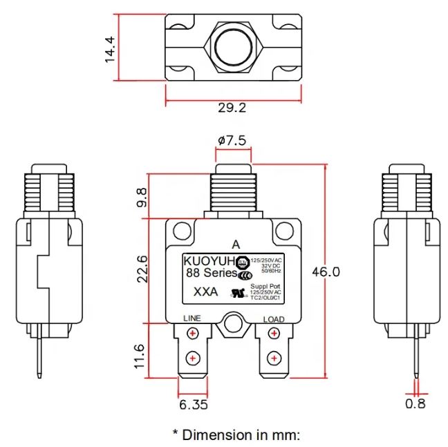 kuoyuh-88-series-dimensions