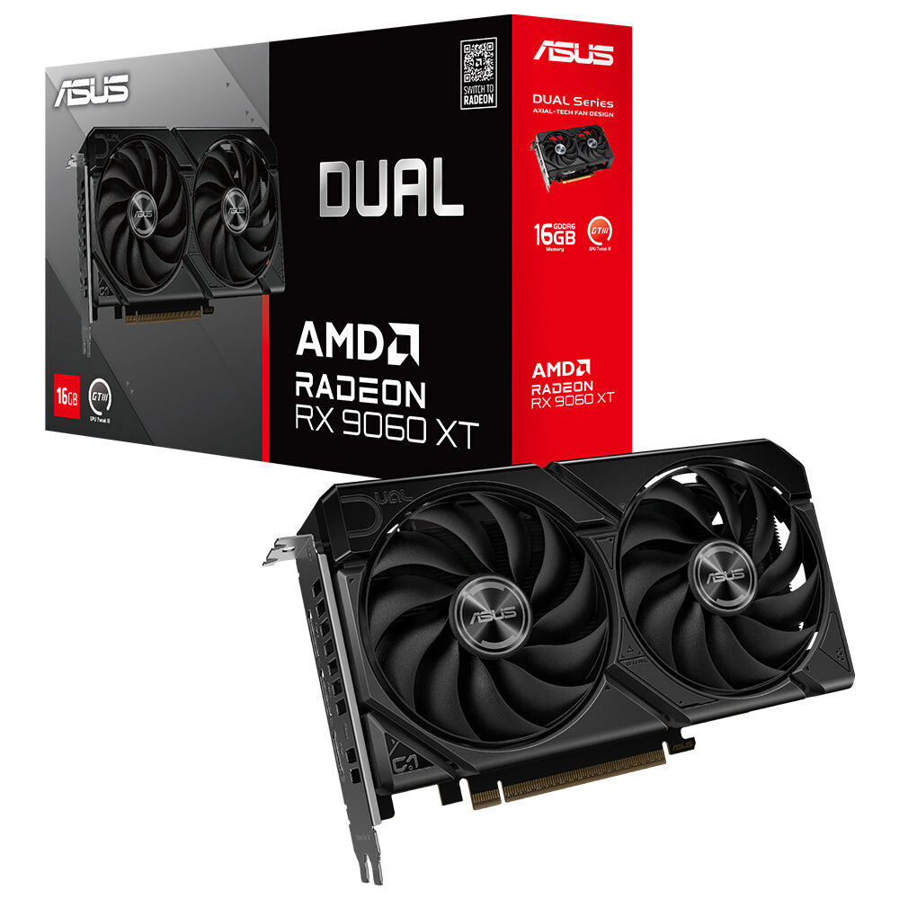 ASUS DUAL-RX9060XT-16G 16GB ★PCIe 5.0 ASUS DUAL-RX9060XT-16G-AMD-RADEON-RX 9060 XT-16G-16GB Fiyatı