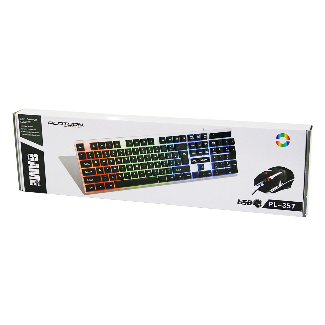 ANKAVERSE Işıklı USB Kablolu Oyuncu Klavye ve Mouse Seti