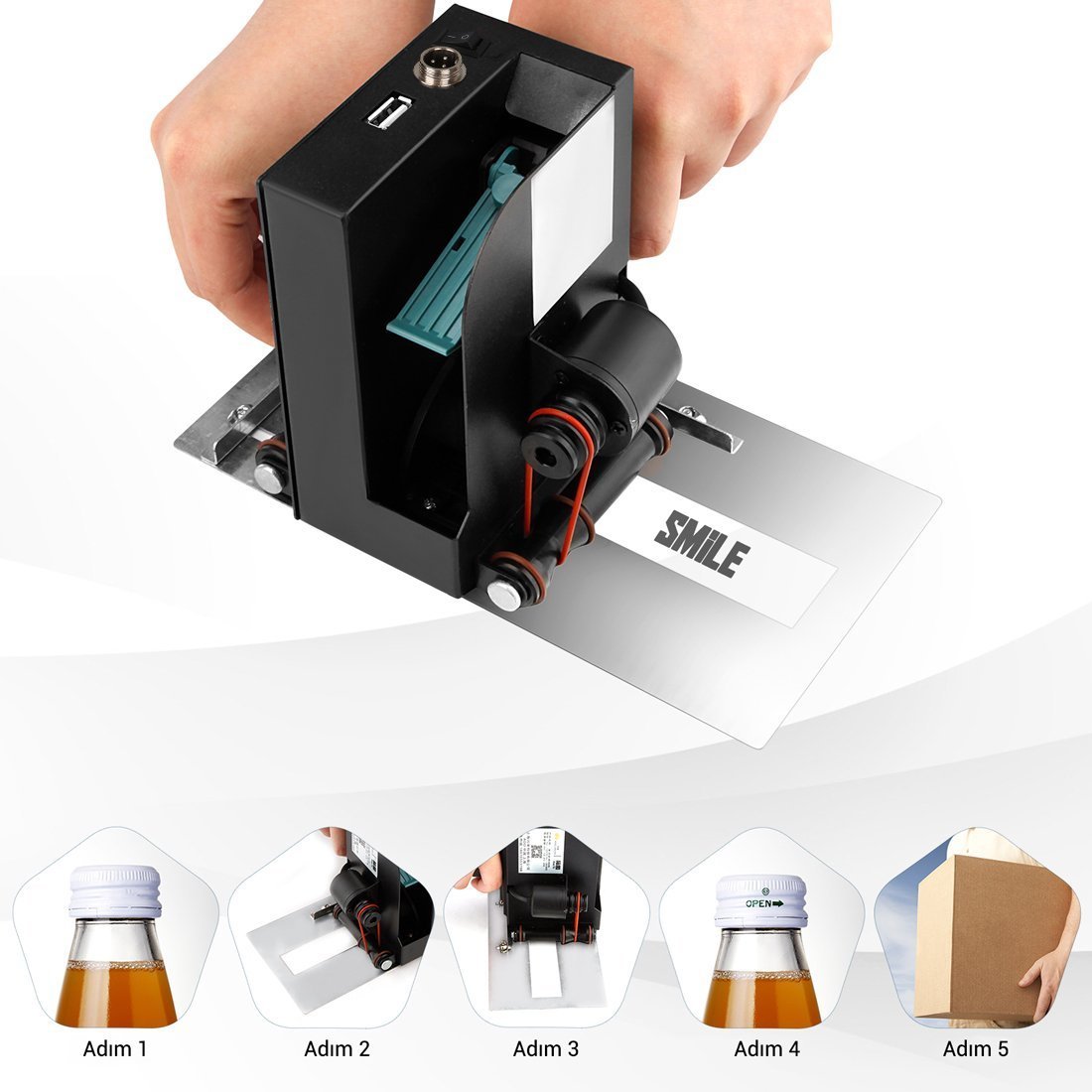 Powermaster PM-10878 4.3 Dokunmatik Ekranlı Şarjlı Endüstriyel El Tipi Portatif Mürekkep Yazıcı İçerik