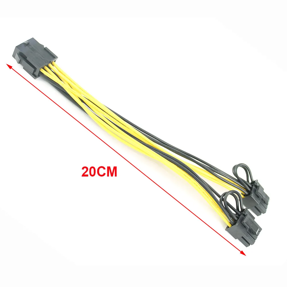 KPC1341 Power Extension Cable 20cm 8 Pin Male to Dual 8Pin(6+2) Male PCI-E for Graphics Card BTC Miner (5)