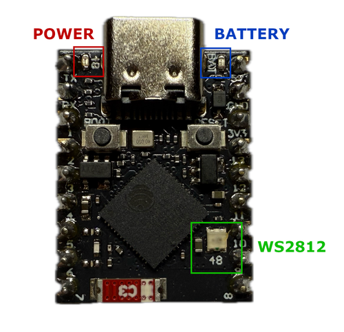 ESP32-S3 Super Mini onboard LED görseli