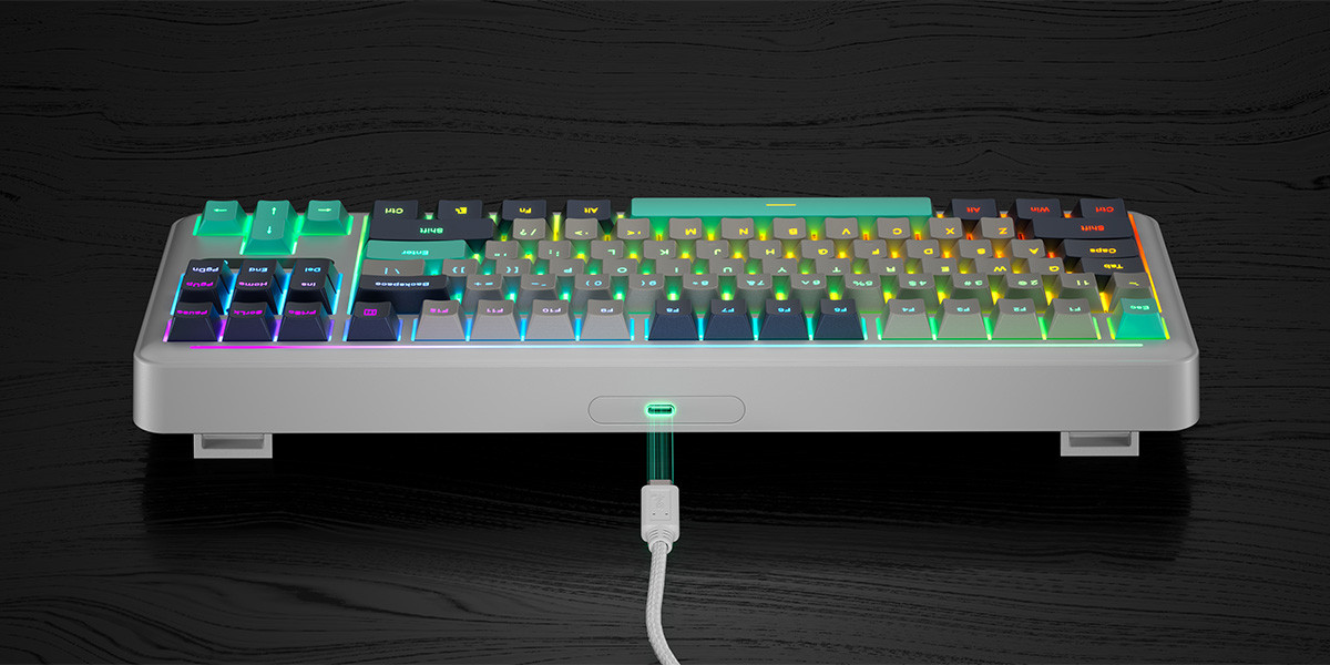GamePower Zoom RGB Kablolu Mekanik Beyaz Gaming Klavye