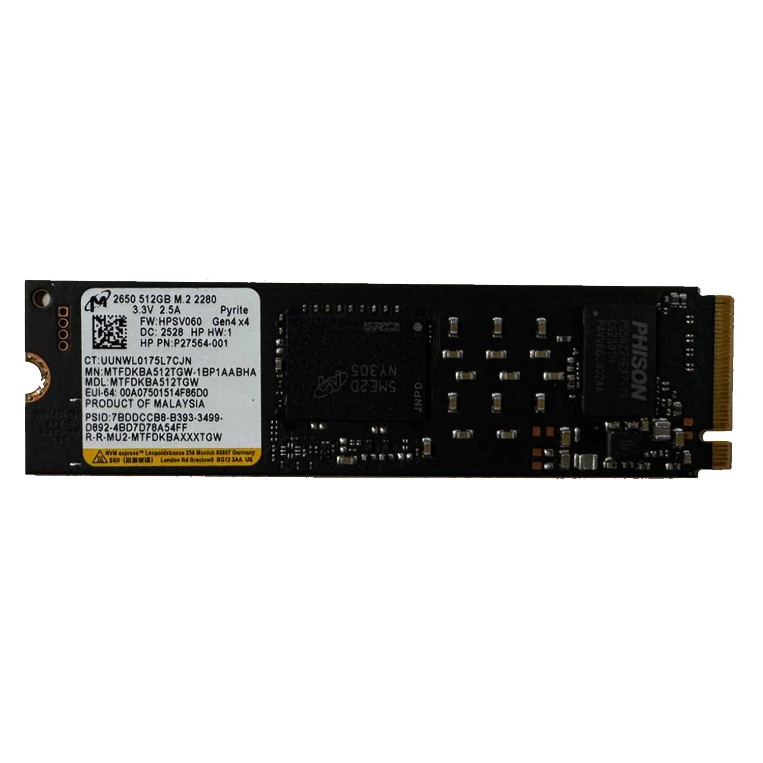 Micron 2500 512GB M.2 NVMe SSD6000/3000MB/S 22X80 M.2 Nvme Fiyatı