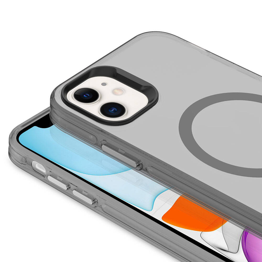 Apple iPhone 11 Kılıf Zore M-safe Şarj Özellikli Buzlu Transparan C-Pro Sert Kapak - 11