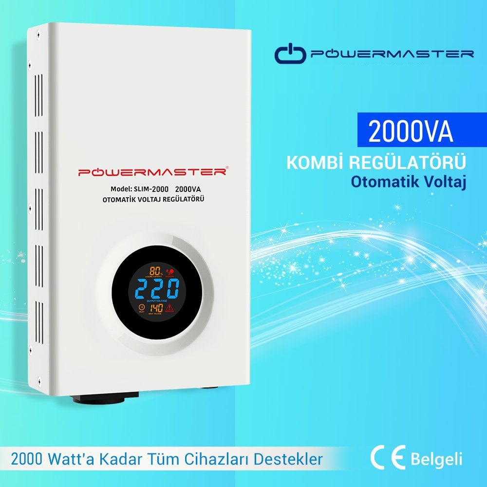 Powermaster Slim-2000 1200 Watt Voltaj Regülatörü