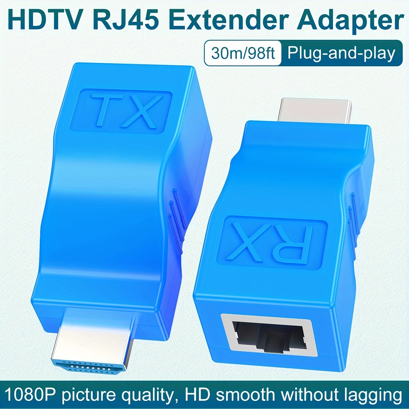 hdtvden rj45 ethernet ağ dönüştürücü genişletici adaptör, cat6/ / kablo üzerinden hdtv, hdtv için 98 ftye 1080p ses video desteği, bilgisayar, set üstü kutu, ps3/ps4, projektör, monitör - usbden güç alır, çalışma gerilimi ≤36v ayrıntılar 0